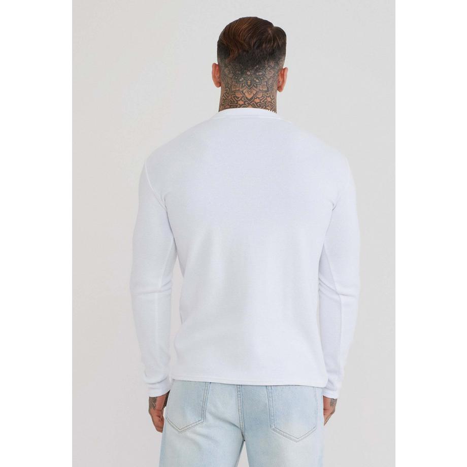 Sik Silk T-Shirt Henley Maniche Lunghe  