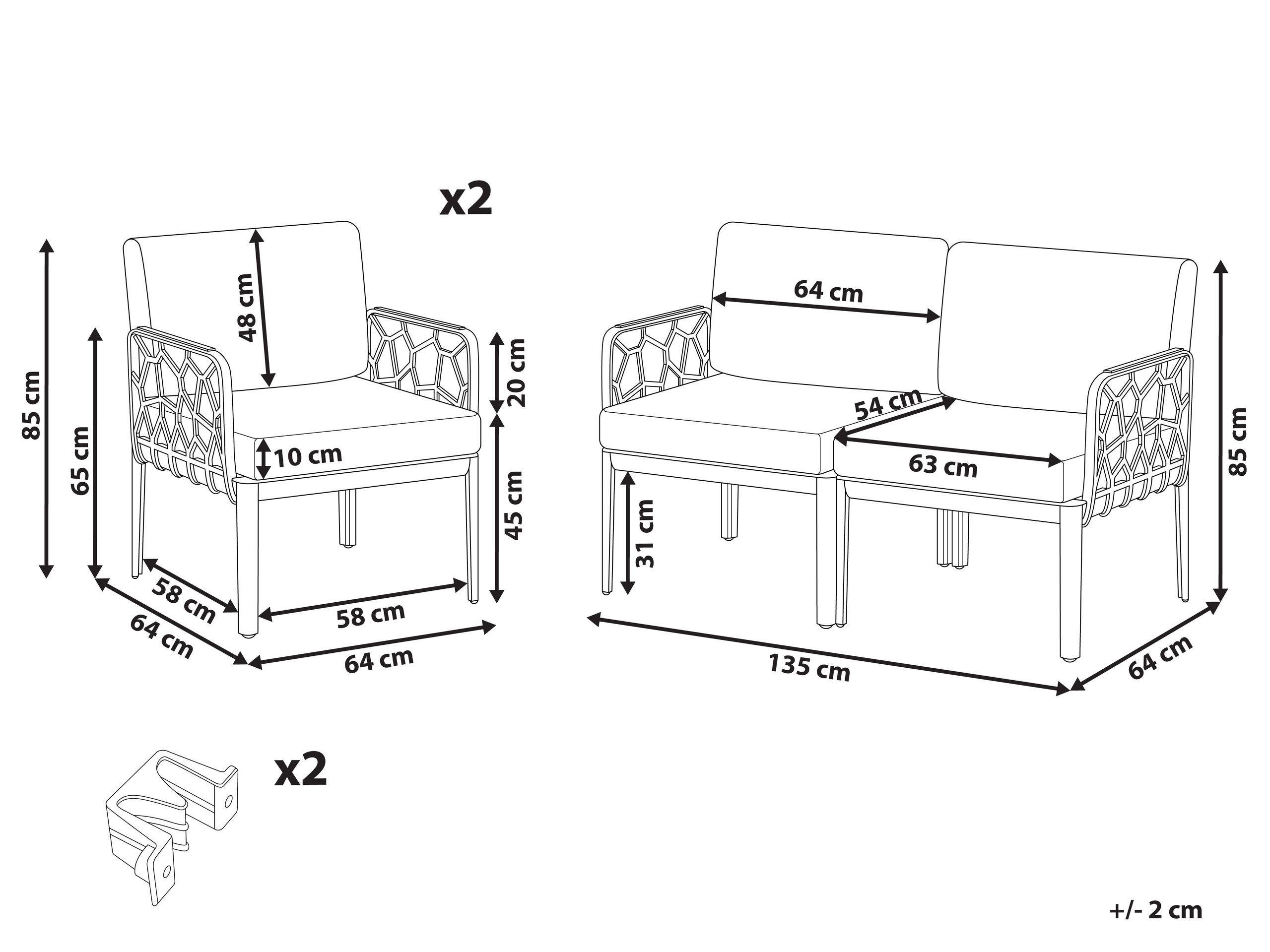 Beliani Set lounge pour jardin en Polypropylène Moderne ERICHE  