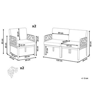Beliani Set lounge pour jardin en Polypropylène Moderne ERICHE  