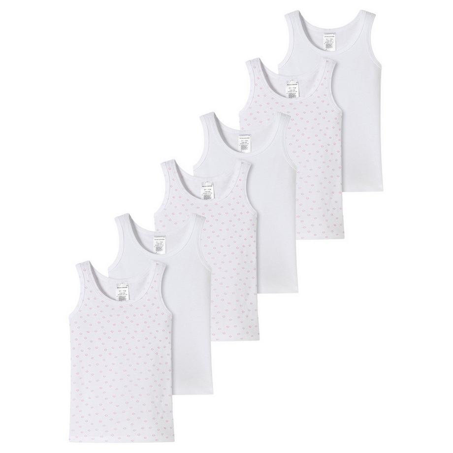 6er Pack Kids Girls Feinripp Organic Cotton - Unterhemd