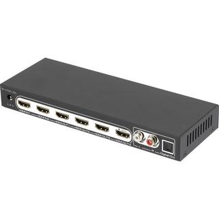 SpeaKa Professional  4 Porte Distributore, splitter HDMI Con porte audio, Con telecomando 3840 x 2160 Pixel Ner 