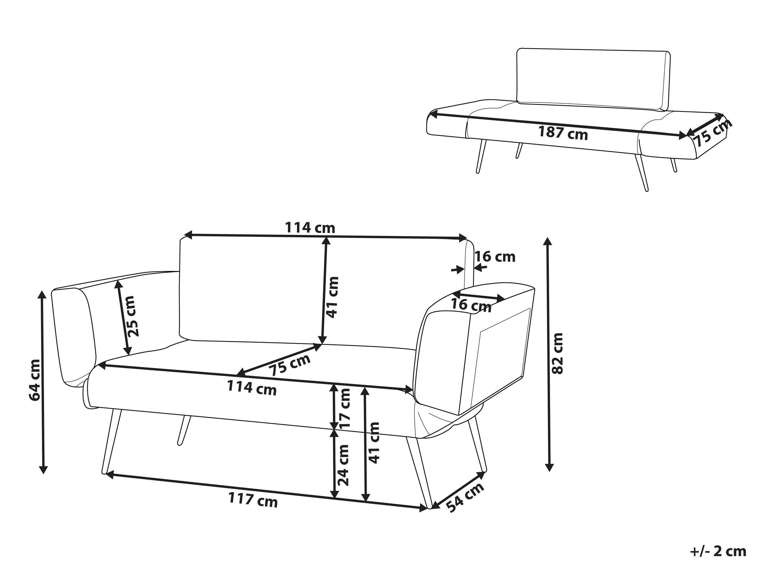 Beliani Schlafsofa aus Polyester Glamourös SAARELA  