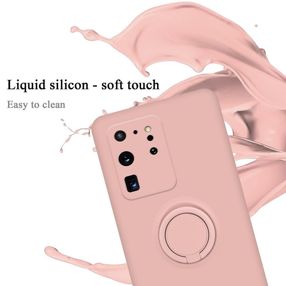 Cadorabo  Hülle für Samsung Galaxy S20 ULTRA in LIQUID PINK - Schutzhülle aus flexiblem TPU Silikon mit Ring 