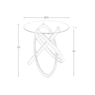 ANGEL CERDA Tavolo angolare rotondo in vetro temperato e noce  