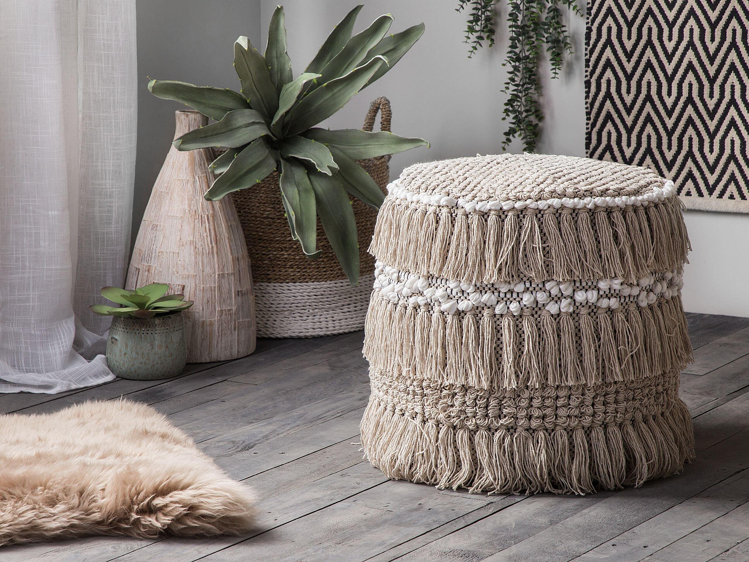 Beliani Pouf en Cotone Boho NOIDA  