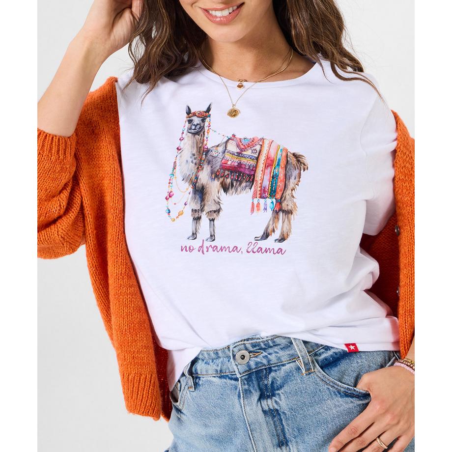 Joe Browns T-Shirt mit Lama-Motiv  