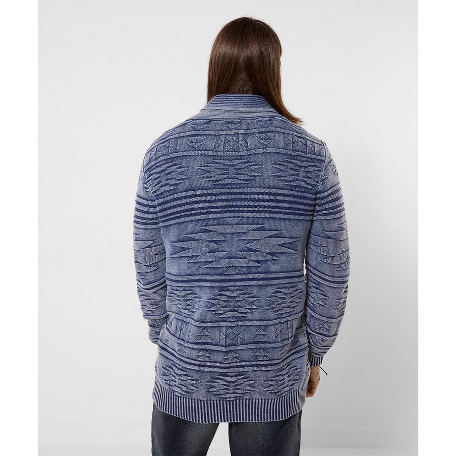 Joe Browns Strickjacke Indigo mit Acid-Wash  