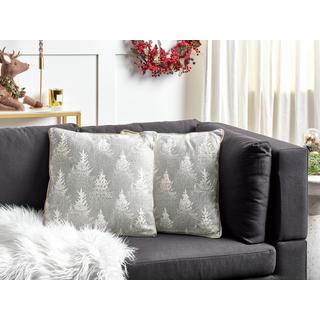 Beliani Set di 2 cuscini en Cotone Classico BILLBERGIA  