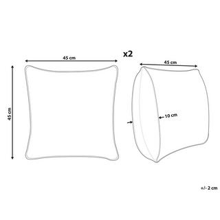Beliani Set di 2 cuscini en Cotone Classico BILLBERGIA  