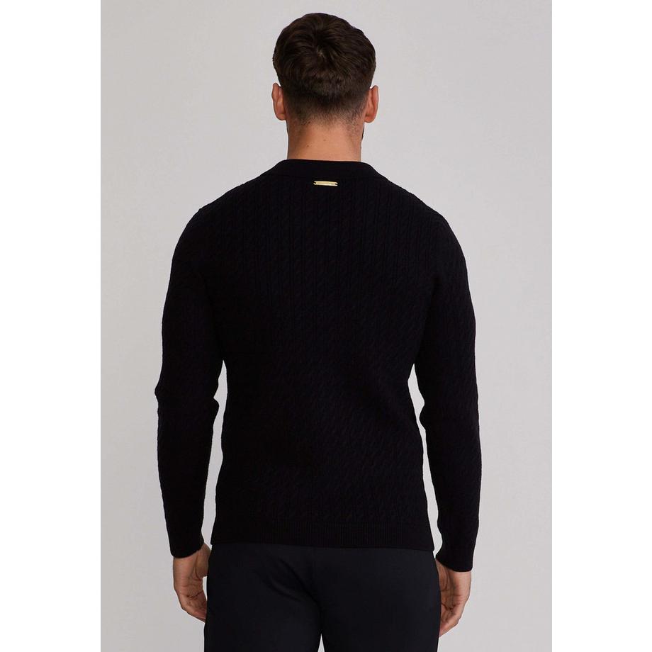 Sik Silk Strickpolo mit langen Ärmeln  