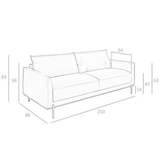 ANGEL CERDA Canapé 3 places en cuir marron  