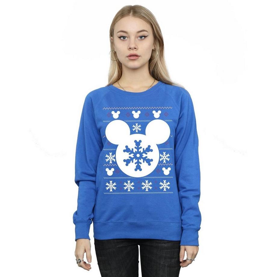 Disney Mickey Mouse Snowflake Christmas Sweatshirt  