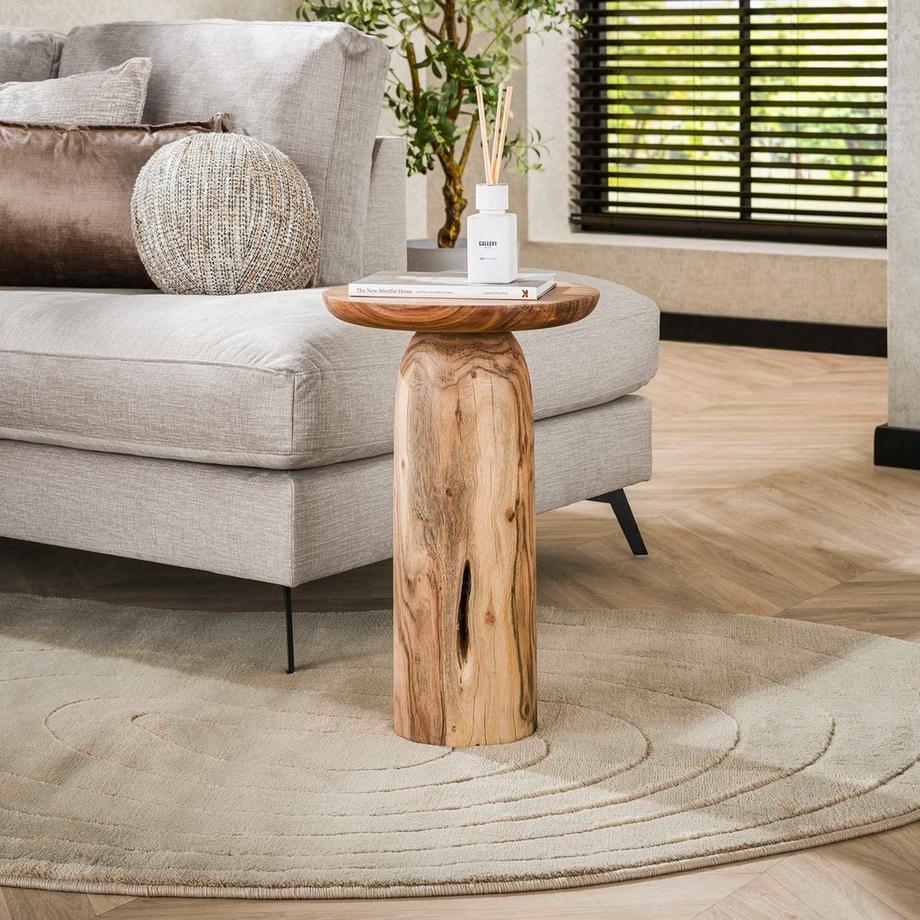 mutoni Table d'appoint River Solid acacia naturel XL  