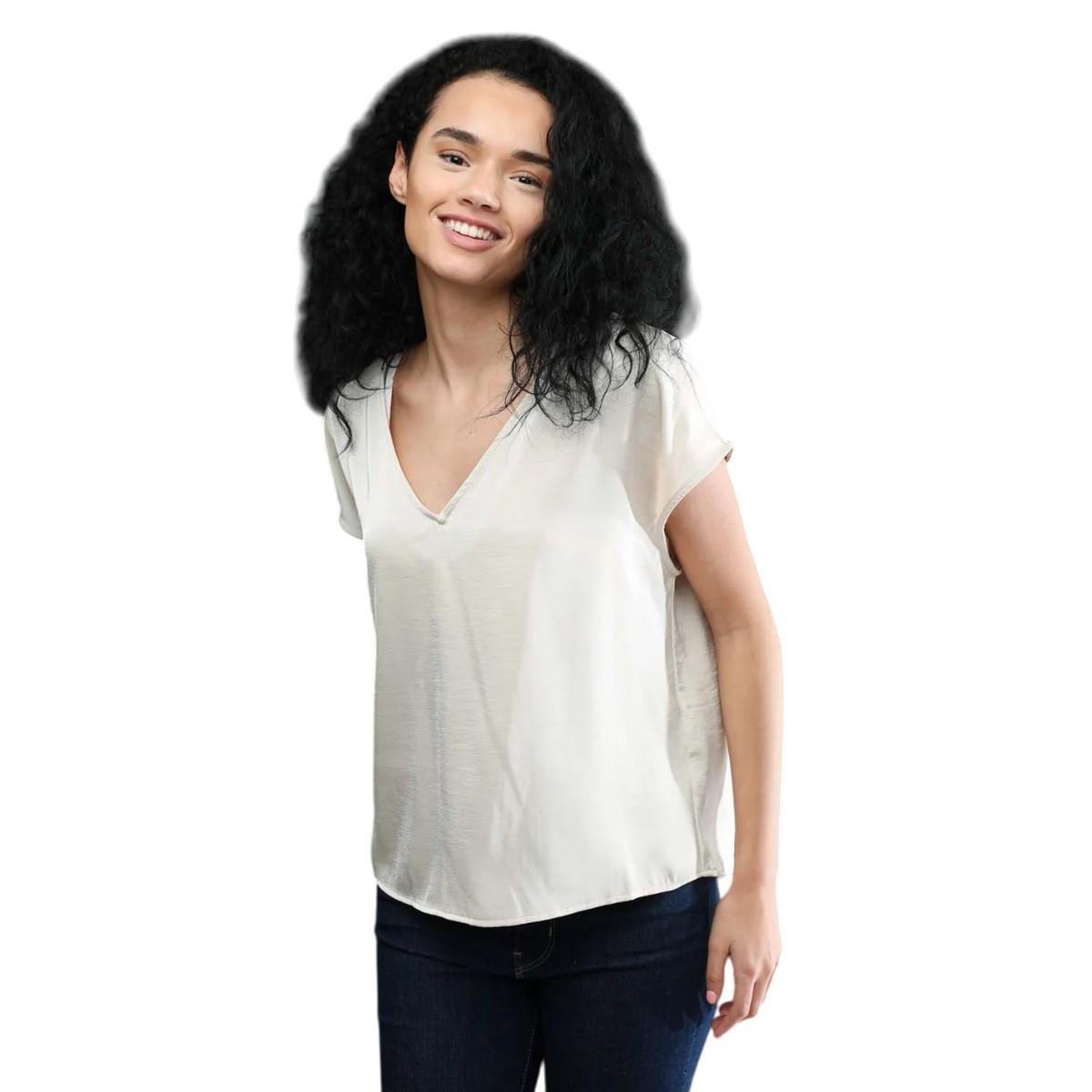 VERO MODA Marys Dana V-Ausschnitt Kurzarm-Oberteil  