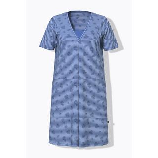 Ulla Popken Camicia da notte Righe Fiori Scollo a V Mezze Maniche  