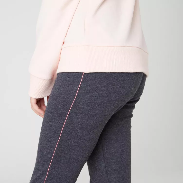 DOMYOS Leggings warm French Terry Baumwolle Mädchen dunkelgraumeliert online kaufen MANOR KE11970