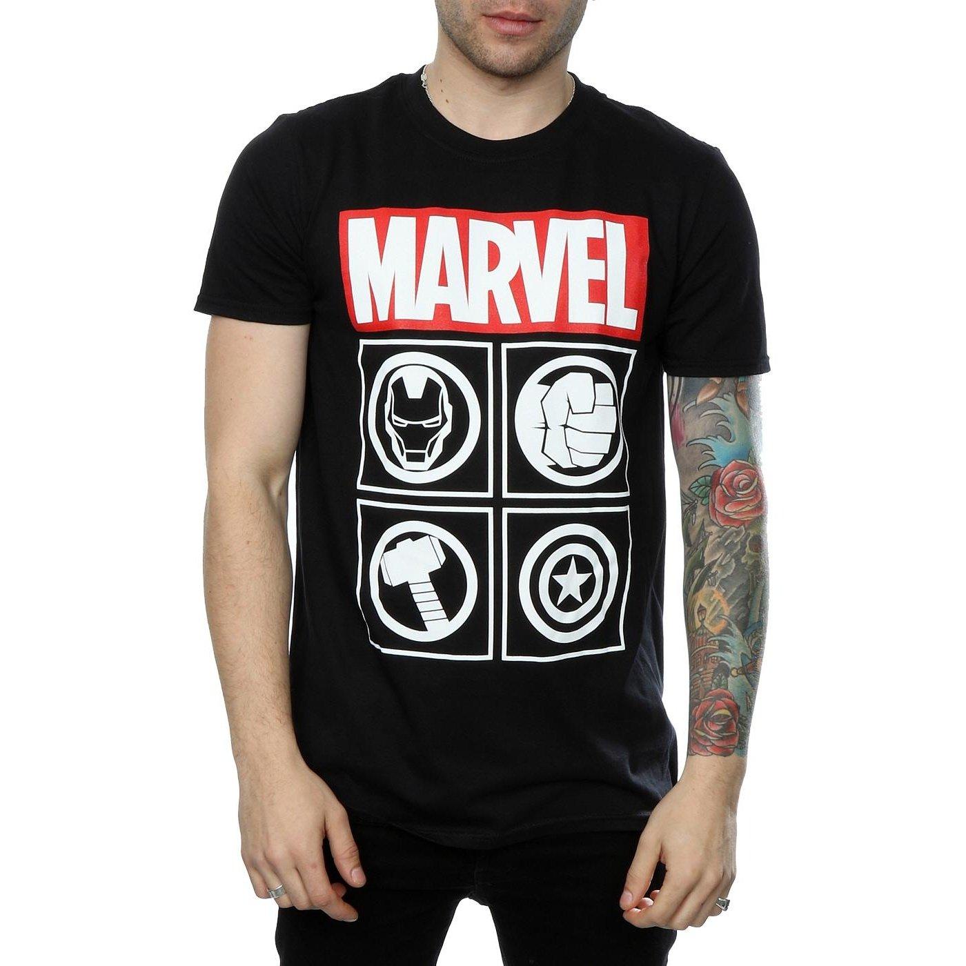 AVENGERS Icons T-Shirt Vestibilità Aderente  