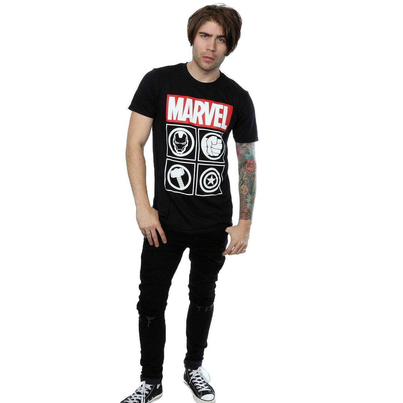 AVENGERS Icons T-Shirt Vestibilità Aderente  