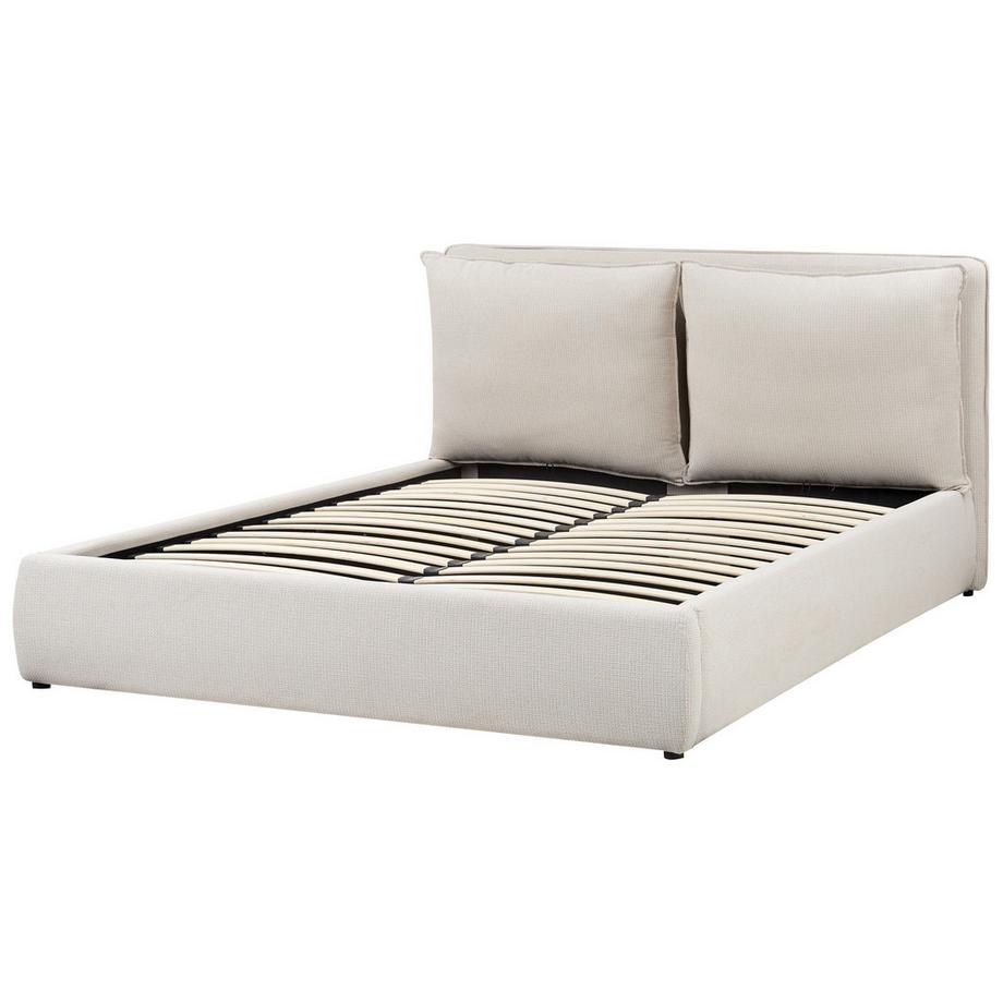 Beliani Letto contenitore en Tessuto  BAJONNA  