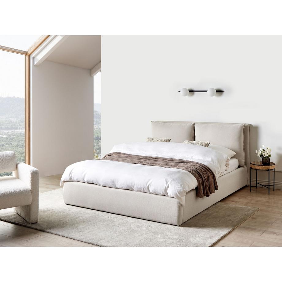 Beliani Letto contenitore en Tessuto  BAJONNA  