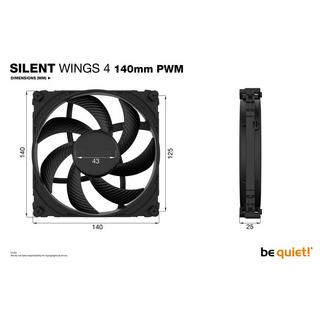 BE QUIET!  ! SILENT WINGS 4 | 140mm PWM Case per computer Ventilatore 14 cm Nero 1 pz 