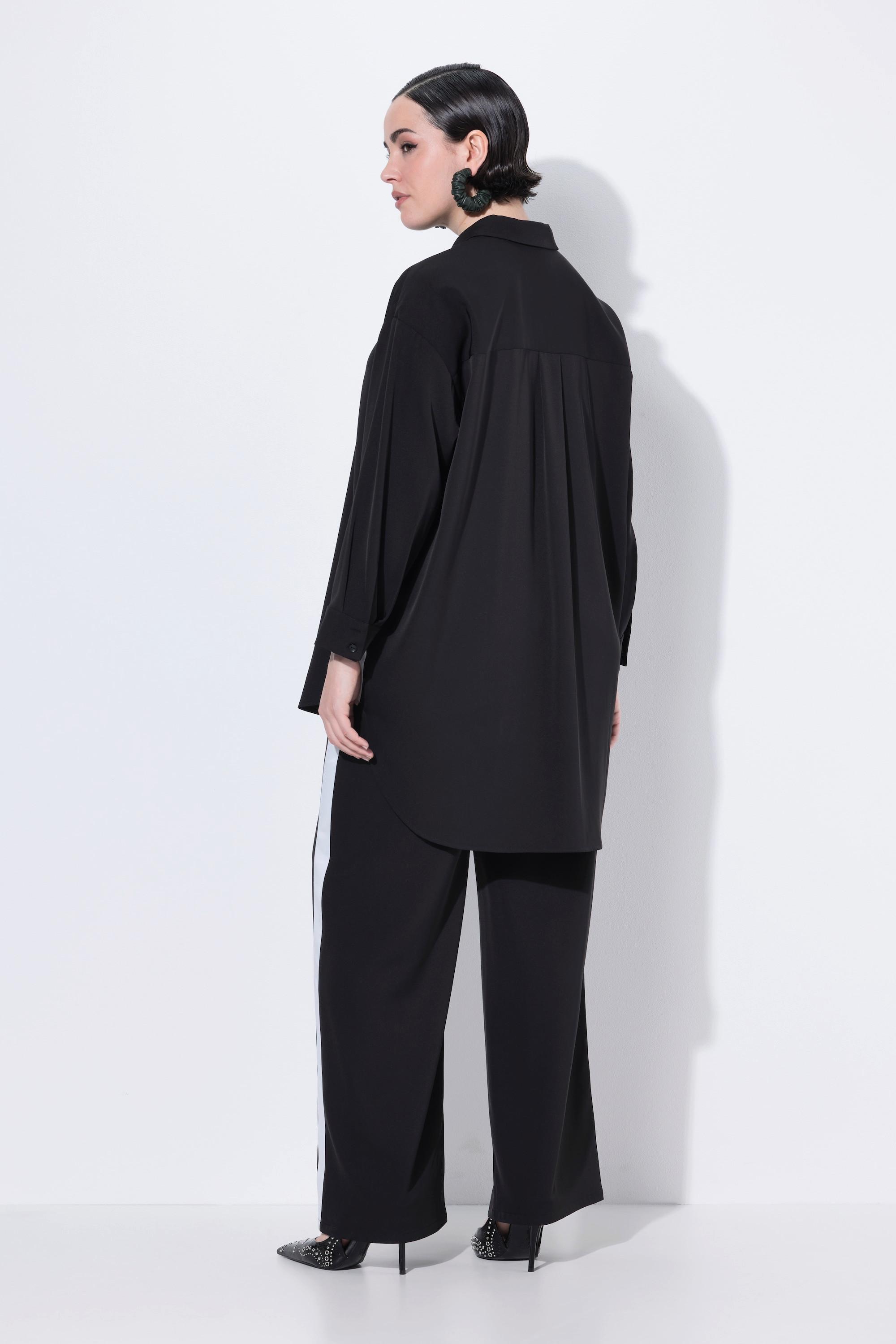 Ulla Popken Oversized Longbluse Hemdkragen  