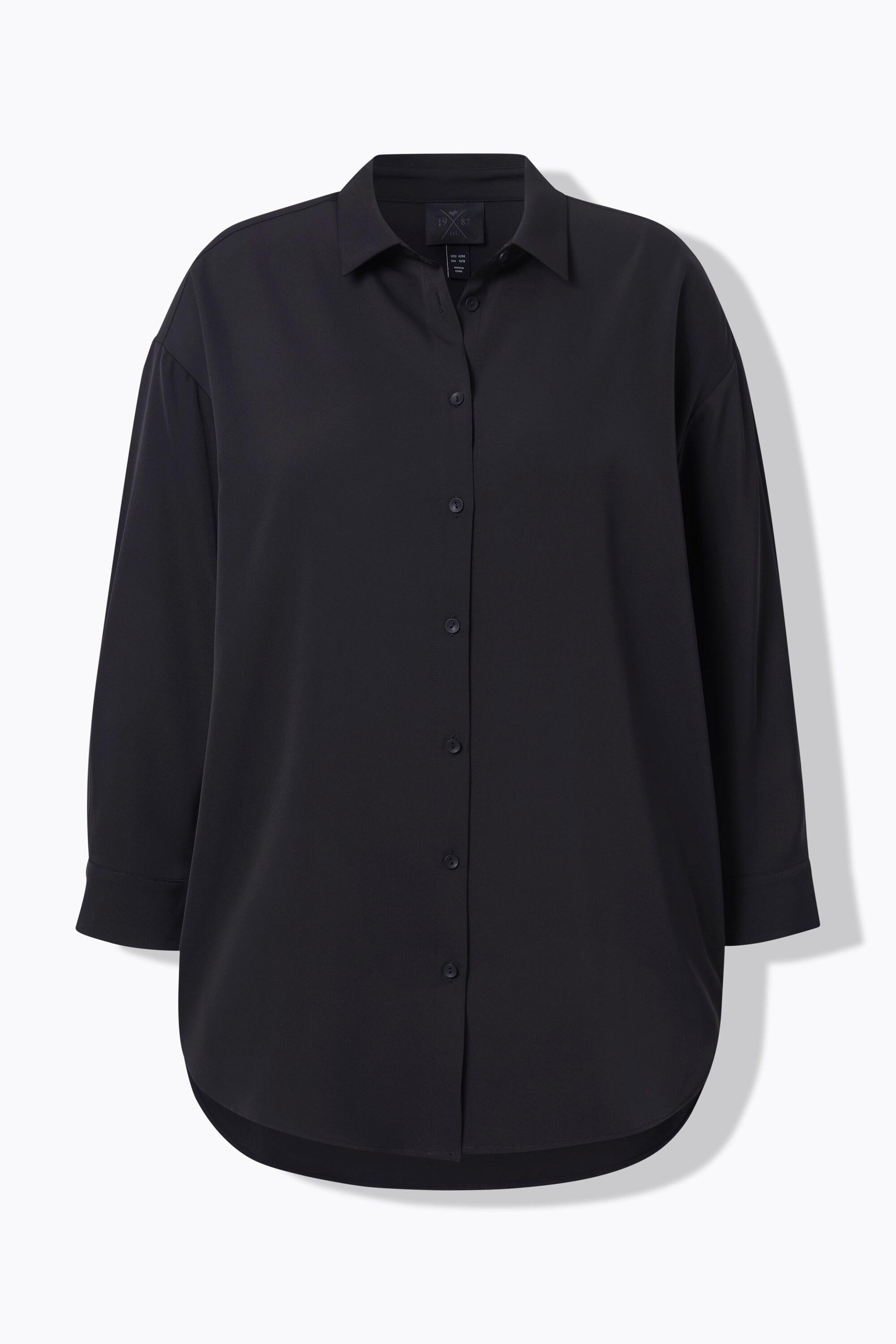 Ulla Popken Oversized Longbluse Hemdkragen  