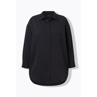 Ulla Popken Oversized Longbluse Hemdkragen  