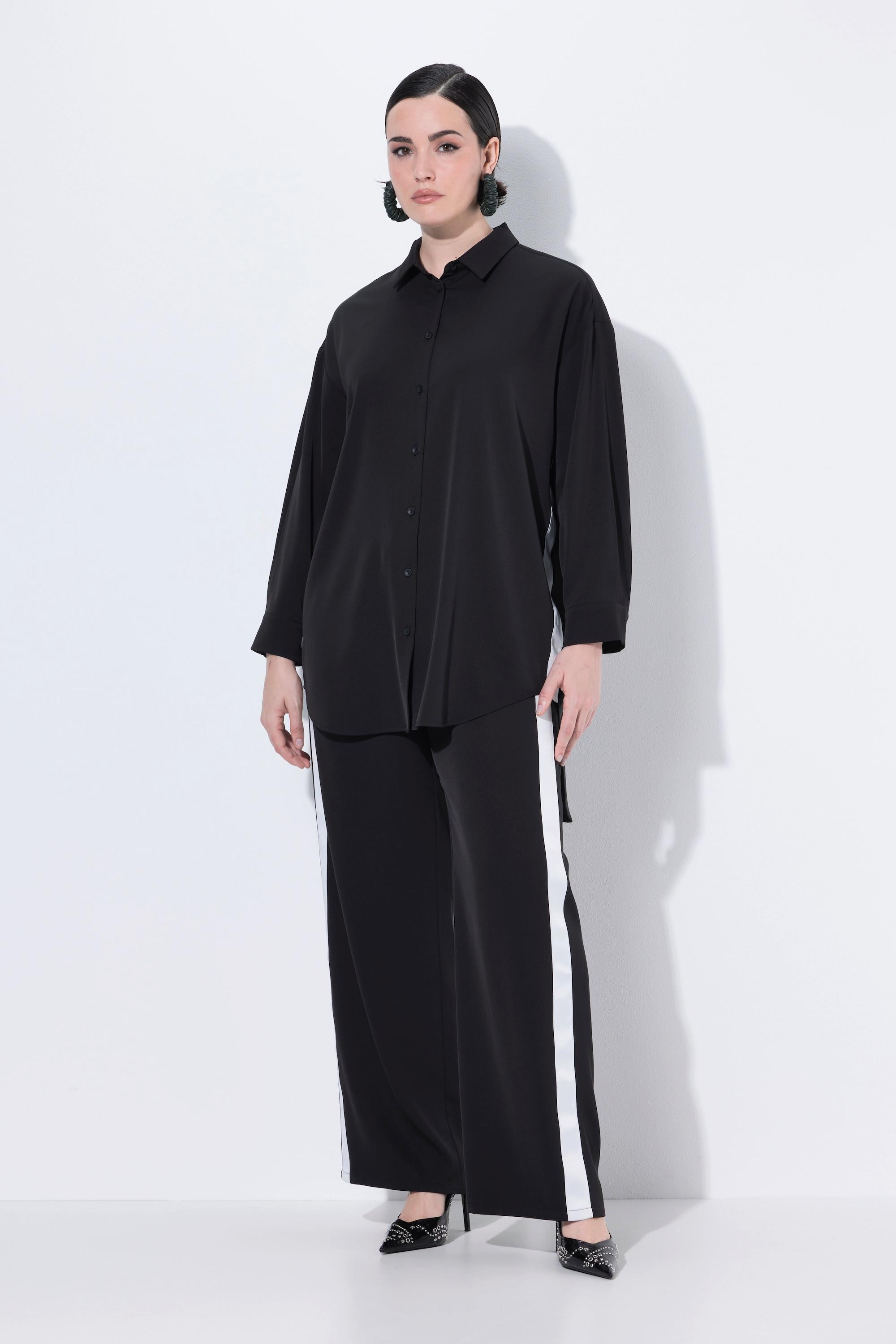 Ulla Popken Oversized Longbluse Hemdkragen  