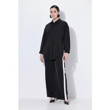 Longbluse, oversized, Hemdkragen, Langarm