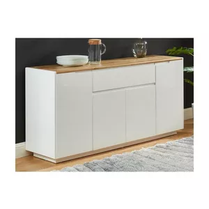 Sideboard AMANI 4 Türen 1 Schublade MDF lackiert Eichenholzfarben