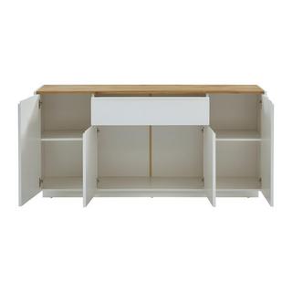 Vente-unique Sideboard AMANI 4 Türen 1 Schublade MDF lackiert Eichenholzfarben  