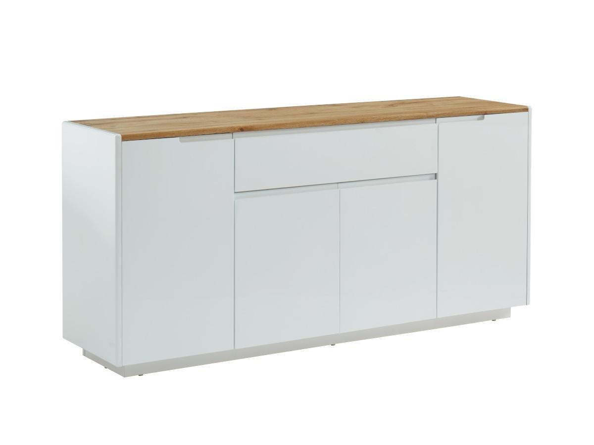 Vente-unique Sideboard AMANI 4 Türen 1 Schublade MDF lackiert Eichenholzfarben  