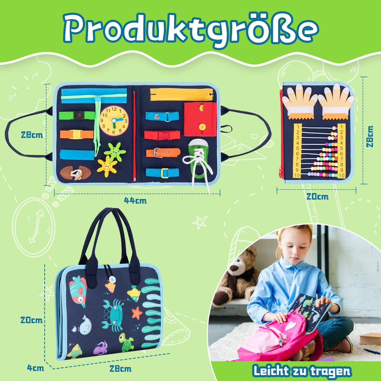 Activity-board  Tableau d'activité, jouet pour bébé Tableau d'activité éducatif Jouet de voyage préscolaire Apprendre à compter Tableau sensoriel pour la vie de base 