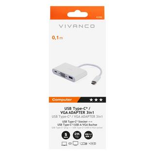 VIVANCO  CC UC UACVGA Kabelgebunden USB 3.2 Gen 1 (3.1 Gen 1) Type-C Weiß 