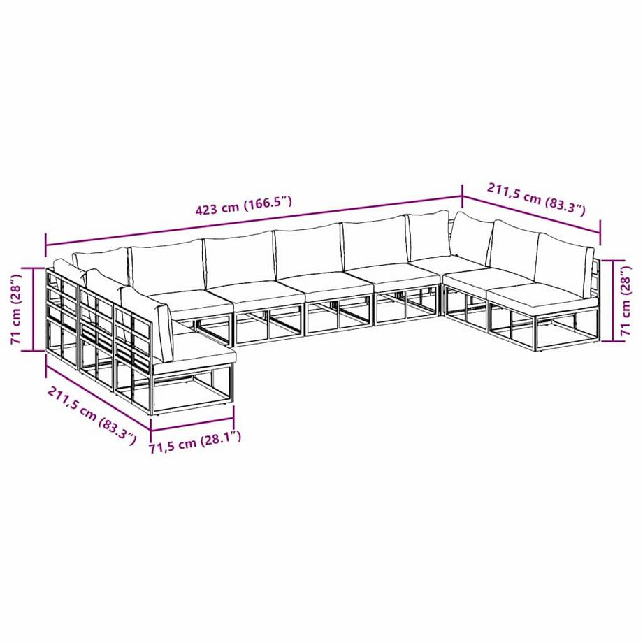 VidaXL Gartenmöbel aluminium  