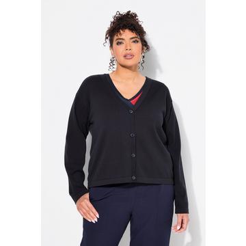 Cardigan double face con scollo a V e maniche lunghe