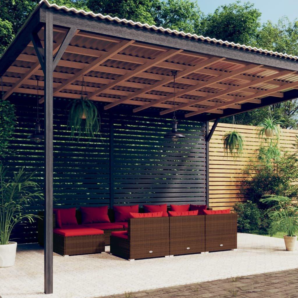 VidaXL set lounge giardino Polirattan  