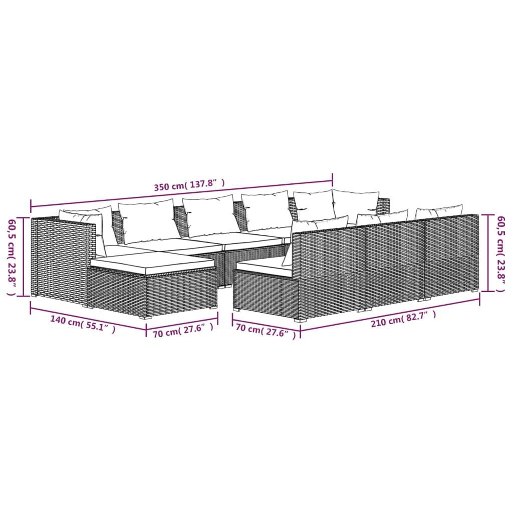 VidaXL Ensemble de meubles de jardin rotin synthétique  