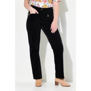 Ulla Popken  Pantalon en velours côtelé Mony, taille confortable, poches zippées 