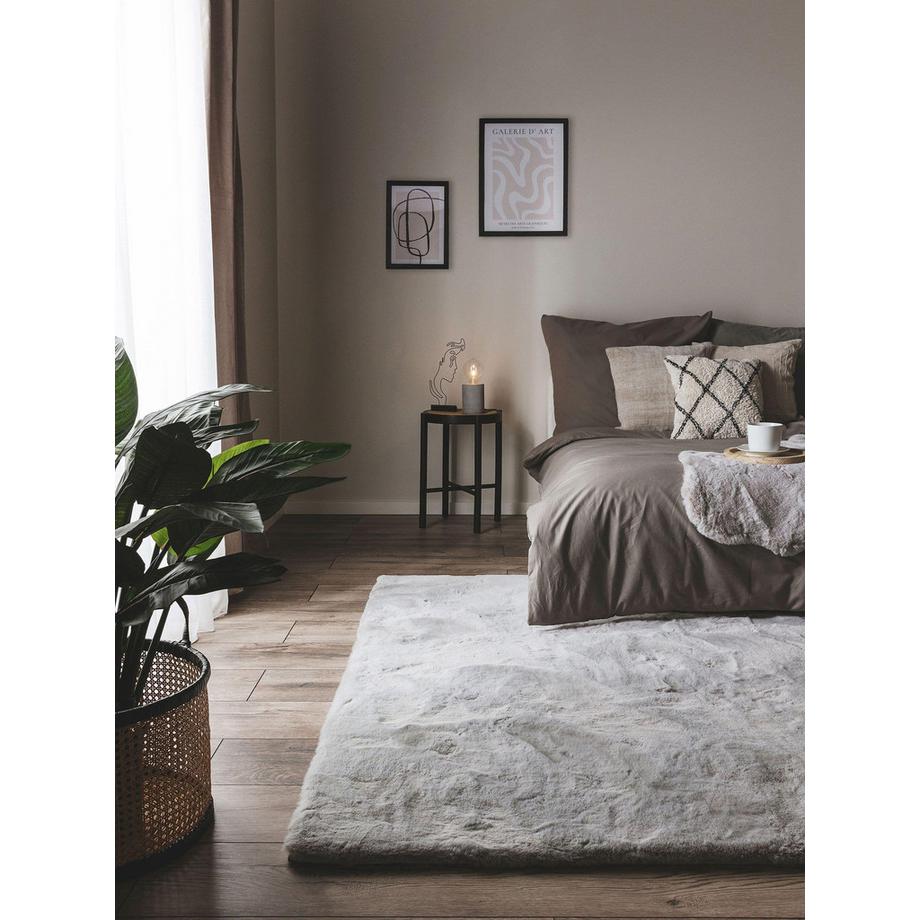 Benuta Fellteppich Dave Grau  