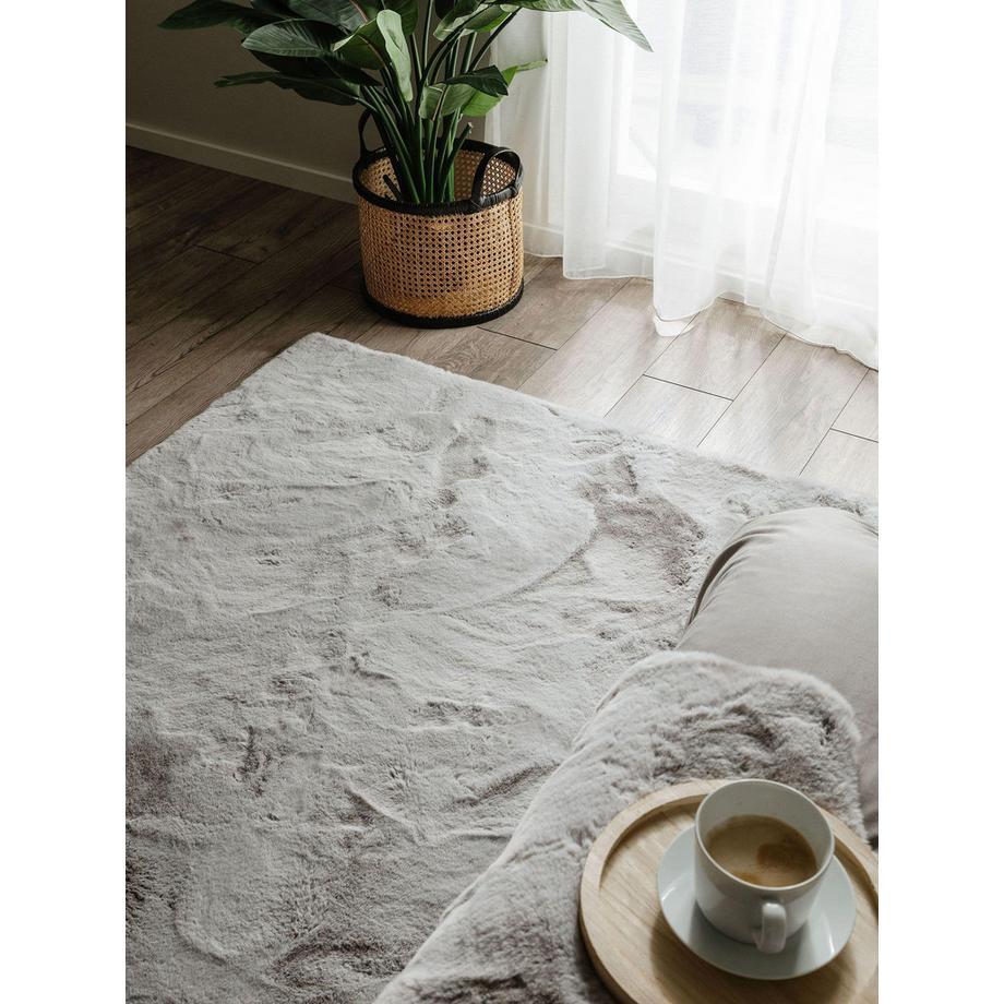 Benuta Fellteppich Dave Grau  