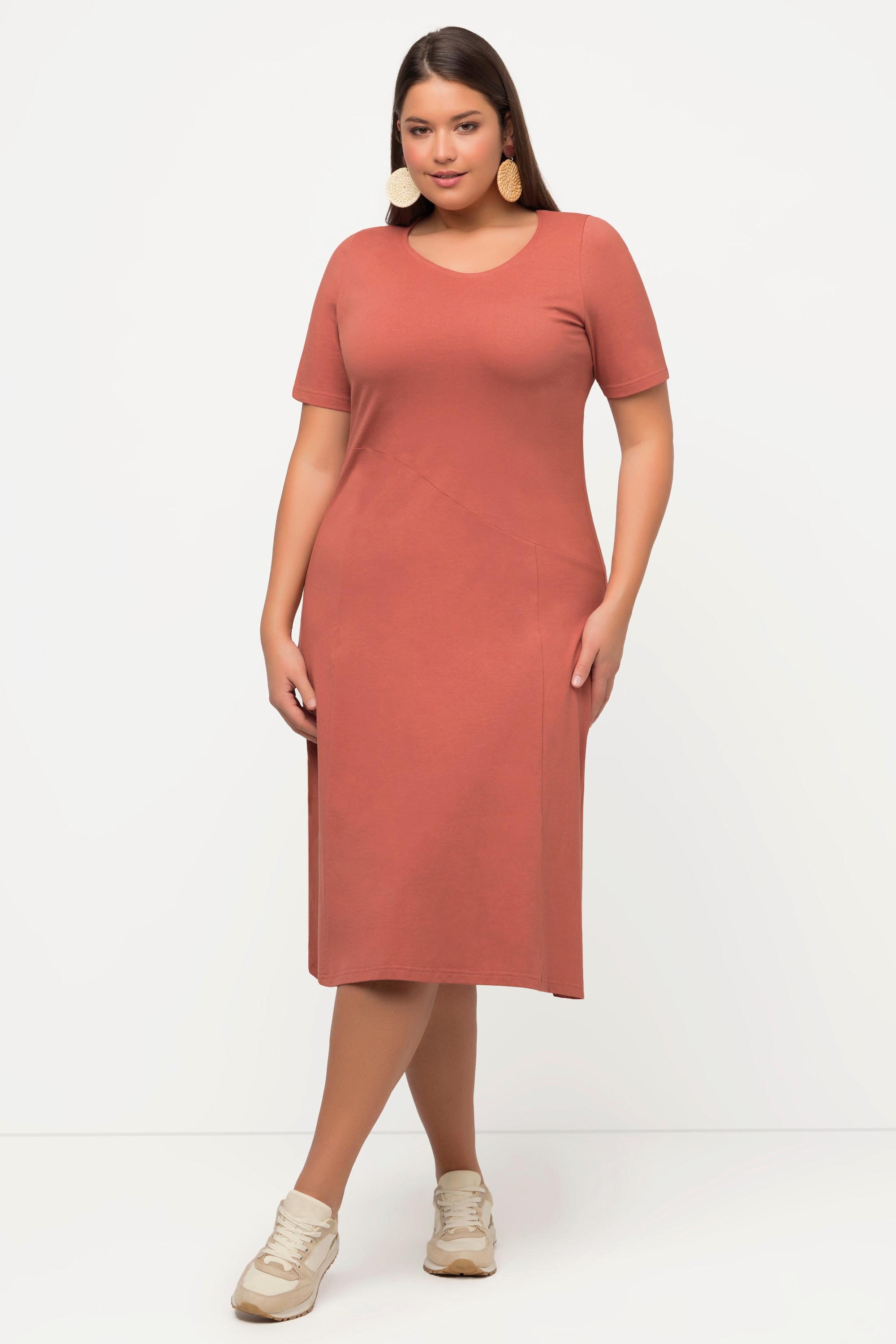 Ulla Popken  Jerseykleid, Quernaht, Halbarm, Biobaumwolle 