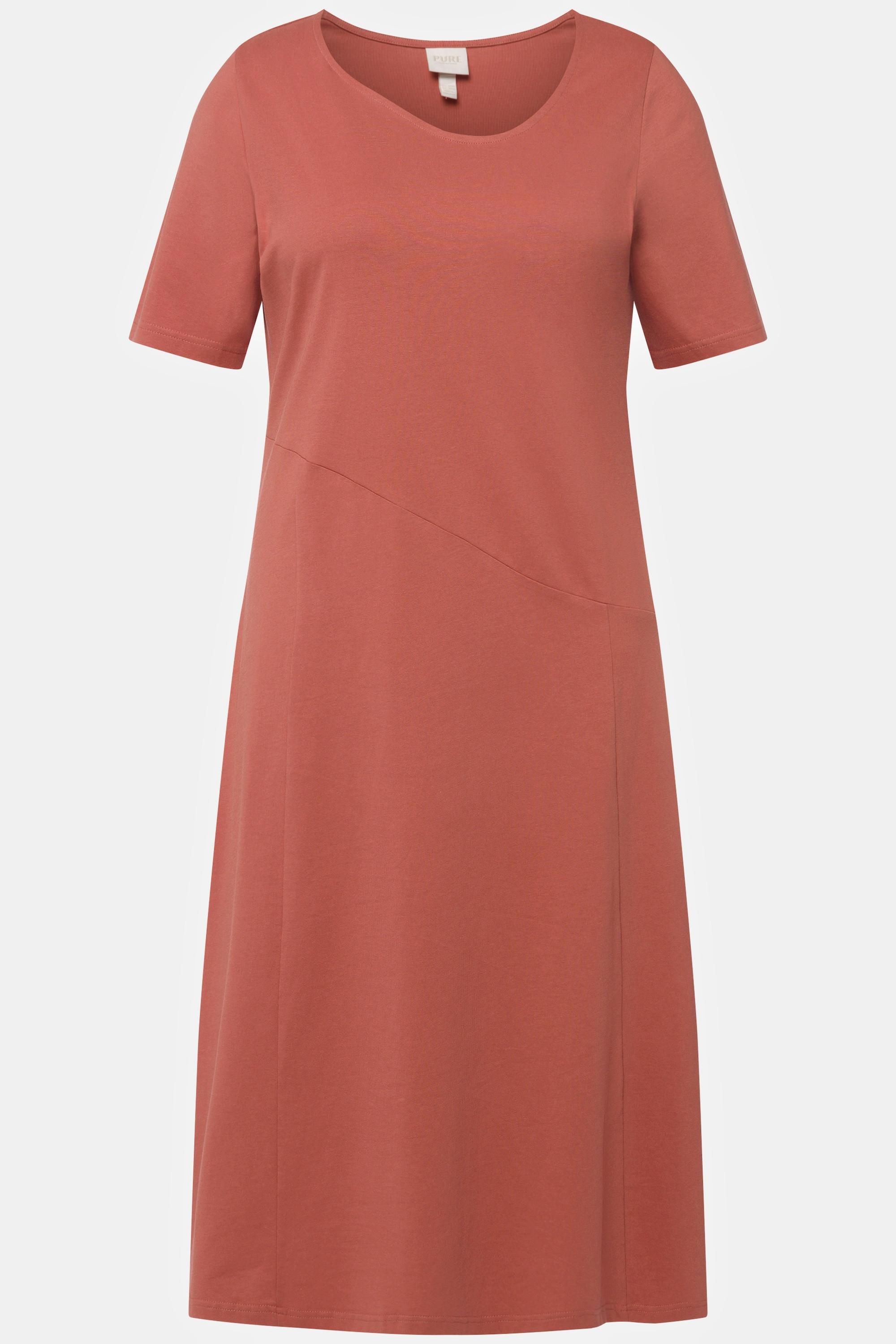 Ulla Popken  Jerseykleid, Quernaht, Halbarm, Biobaumwolle 