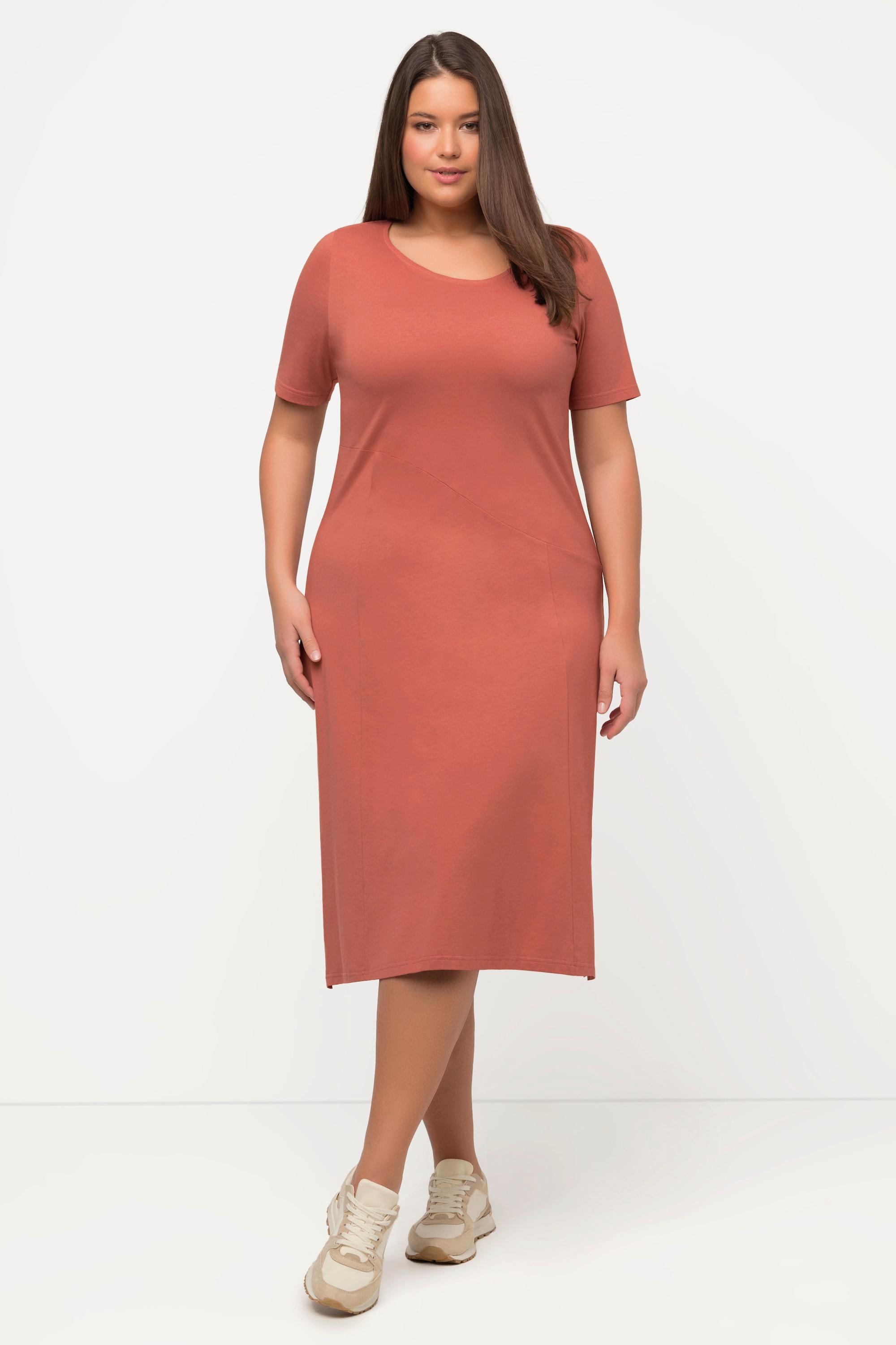 Ulla Popken  Jerseykleid, Quernaht, Halbarm, Biobaumwolle 