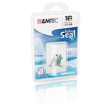 Emtec Baby Seal USB-Stick 16 GB USB Typ-A 2.0 Blau, Weiß