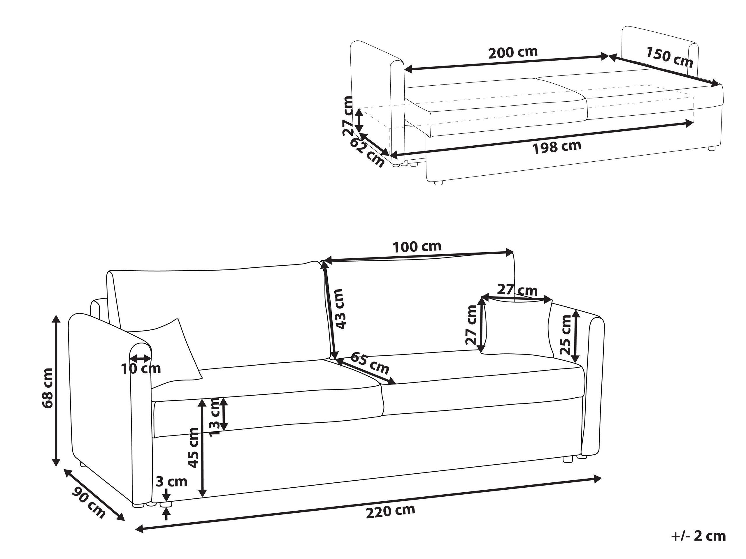 Beliani Schlafsofa aus Polyester Klassisch BLEIK  