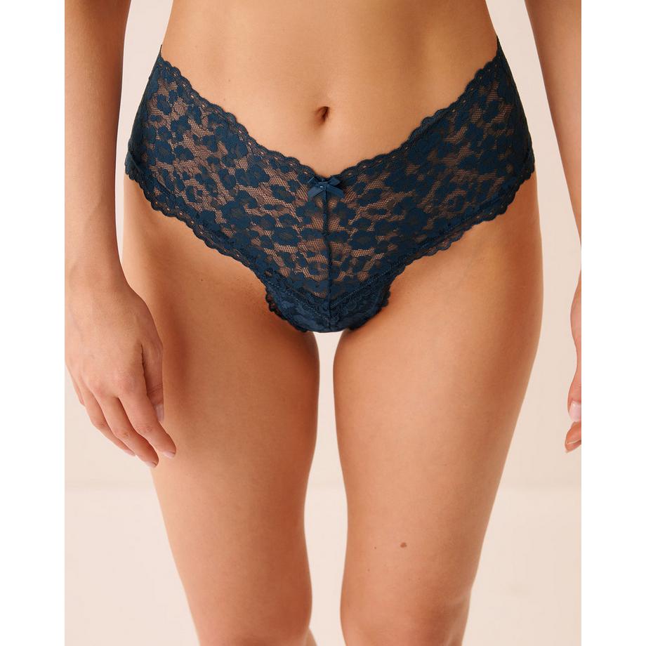 La Vie En Rose Spitzen Set mit Leopardenmuster  