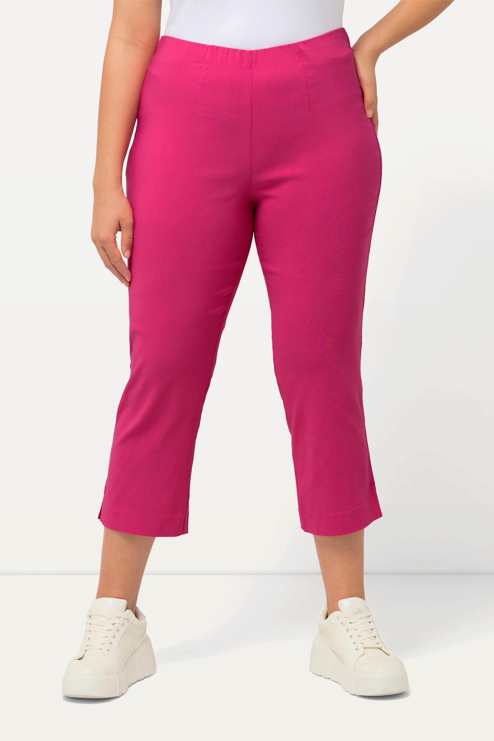 Ulla Popken  Pantalon en bengaline stretch, longueur 3/4 et taille élastique 