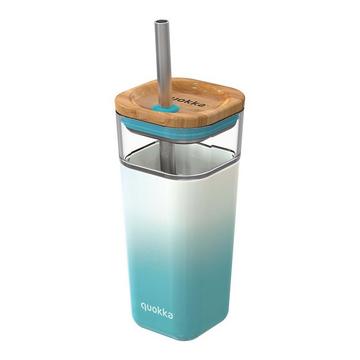 Cube Glas Teal Gradient 540 ml - Trinkbehälter mit Strohhalm